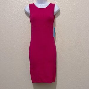 Alice + Olivia Bennett Novelty Stitch Fitted Sleeveless Dress Pink Sixe XS NWT